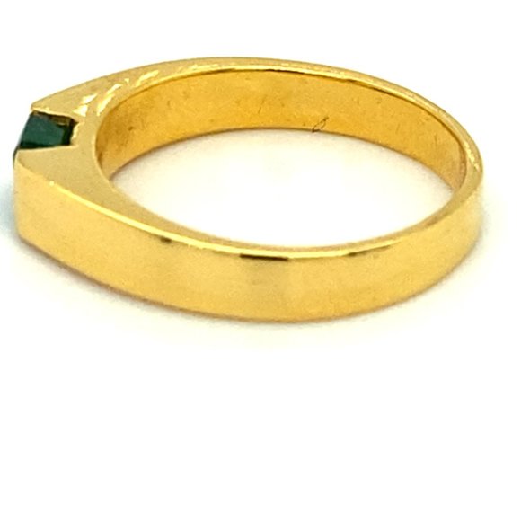 Columbian Emerald .55ct Solid 18K Yellow Gold Ring - Picture 6 of 7